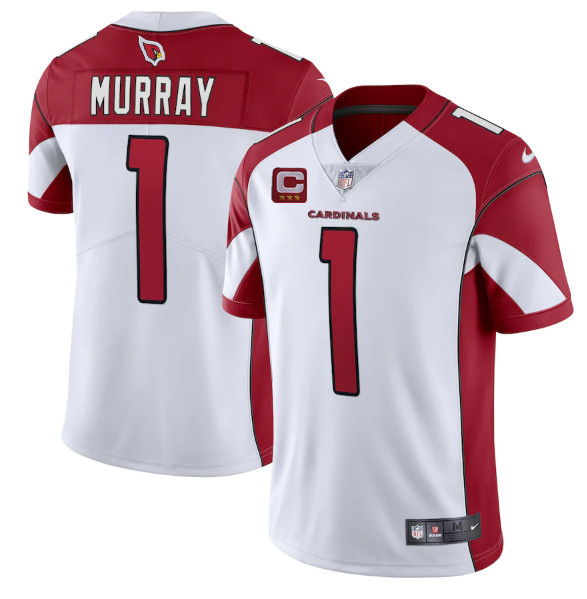 Men's Arizona Cardinals #1 Kyler Murray White 3-Star C Patch Vapor Untouchable Limited Stitched NFL Jersey